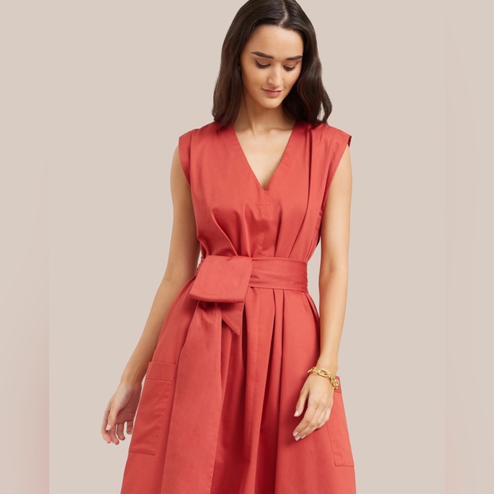 Modern Citizen Claudette Tie Waist Cotton Dress
